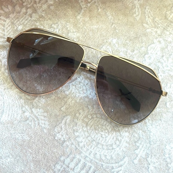 NWOT Zadig & Voltaire Full Rim Gold Tone Metal Aviator Sunglasses Gradient Lens main image 5
